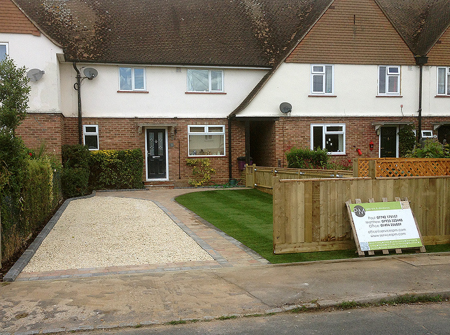 Front garden transformation by PM Gardens & Driveways